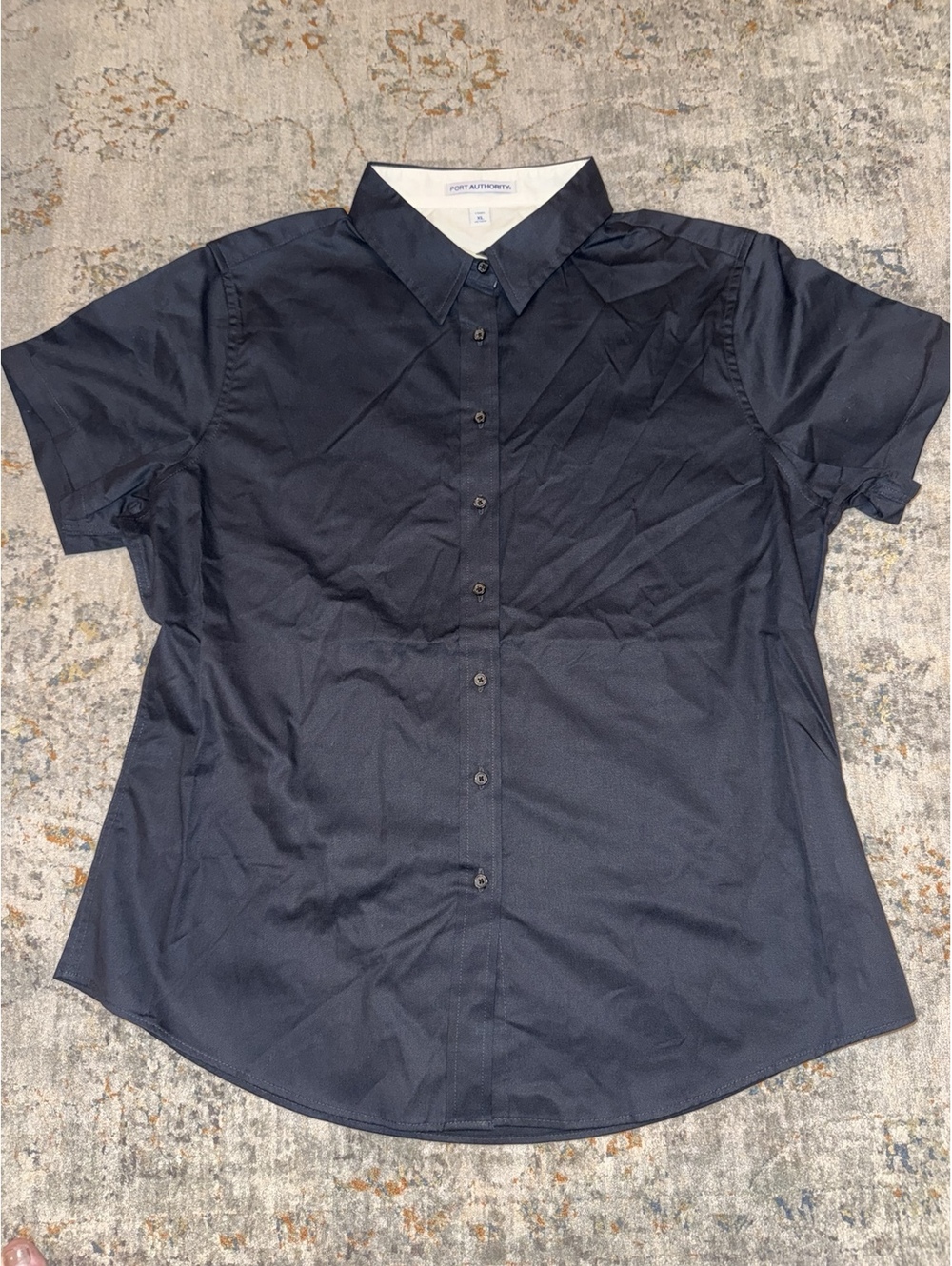 Port Authority Women's XL Navy Short Sleeve Button Down Shirt A419